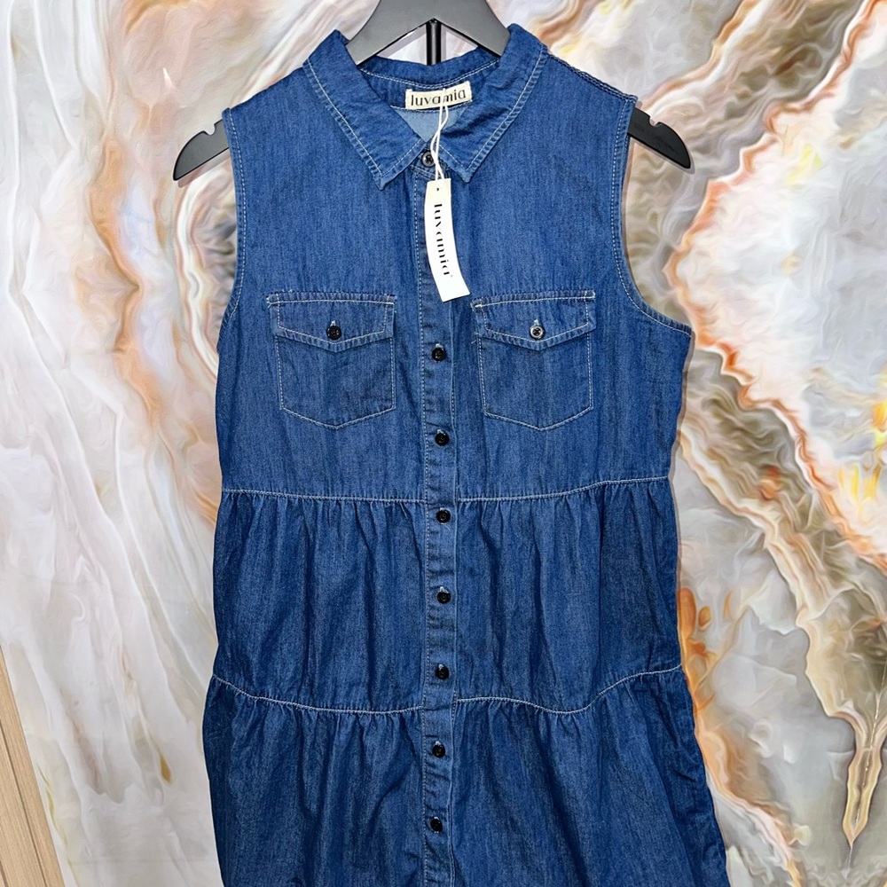 Luvamia Sleeveless Denim Dress